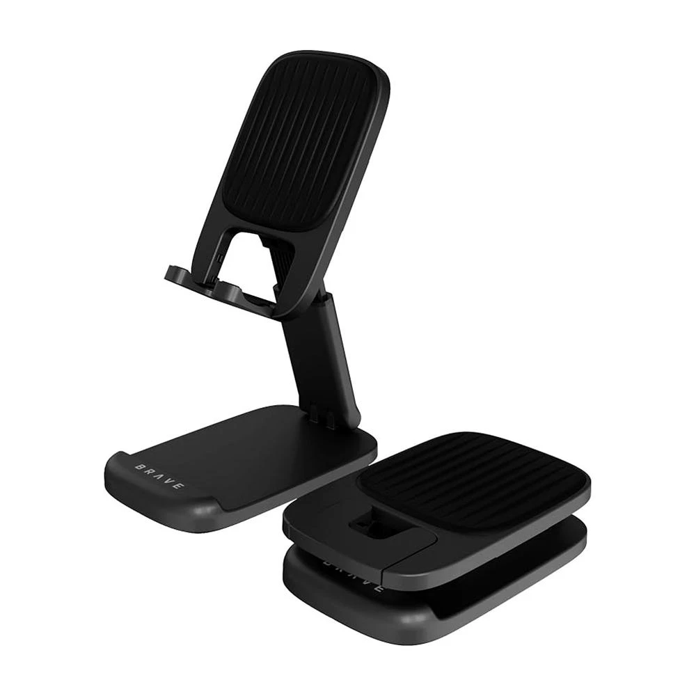BRAVE 2-in-1 Foldable Adjustable Phone & Tablet Stand for Desk – Pocket-Sized