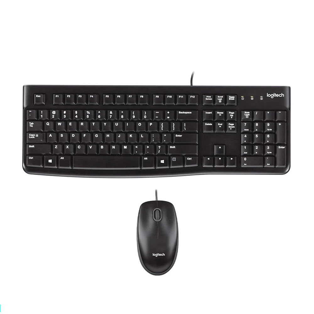 LOGITECH MK120 CORDED KEYBOARD AND MOUSE COMBO