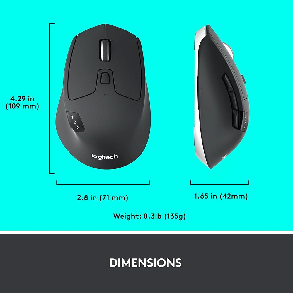LOGITECH M720 TRIATHLON WIRELESS MOUSE - BLACK