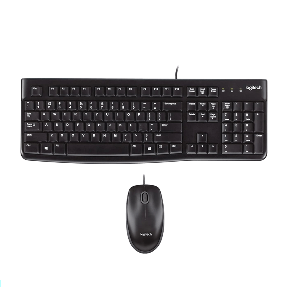 LOGITECH MK120 CORDED KEYBOARD AND MOUSE COMBO - BLACK