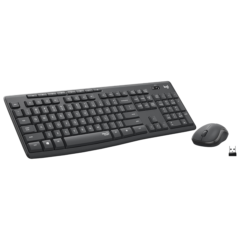 LOGITECH WIRELESS MOUSE & KEYBOARD COMBO WITH SILENT TOUCH TECHNOLOGY - BLACK