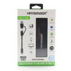 Haysenser HY-M1051 M.2 NVMe & NGFF 2-in-1 SSD Enclosure