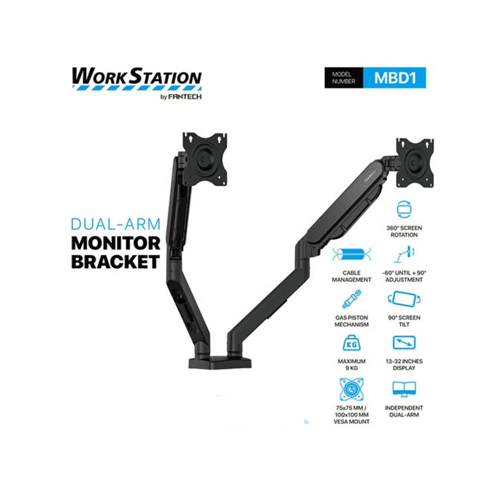 Fantech WorkStation MBD1 ProMount Dual-Arm Monitor Bracket